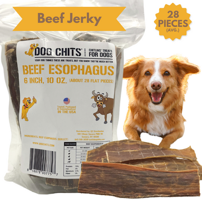 Beef Jerky (esophagus), 6 Inch, 10 oz. Bag (avg. 28 pieces)