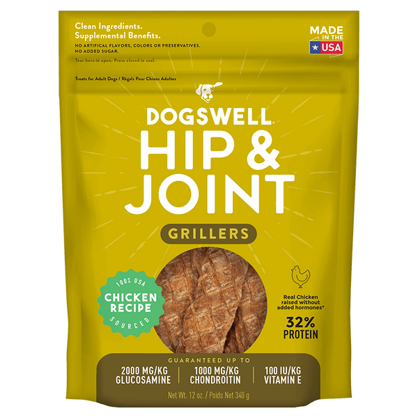 Dogswell Hip & Joint Grillers Treats, Chicken Recipe (12oz)