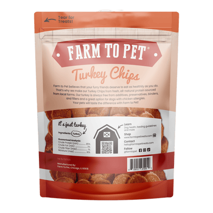 Farm To Pet - Turkey Chips for Dogs | All-Natural Single-Ingredient Healthy Dog Treats