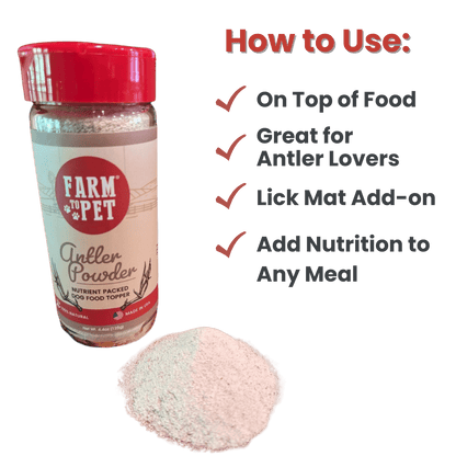 Farm To Pet - Treat Topper Antler Powder Dog Food Topper | Nutritional Supplement for Dogs and Cats