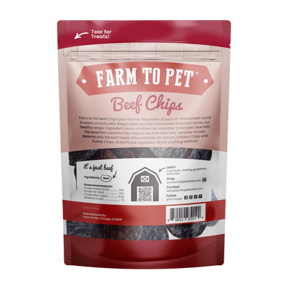 Farm To Pet - Beef Chips Dog Treats | Single-Ingredient Healthy Treats for Dogs