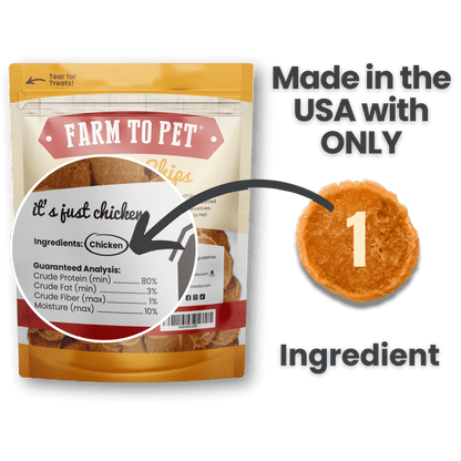 Farm To Pet - Chicken Chips for Dogs | All-Natural Single-Ingredient Dog Treats