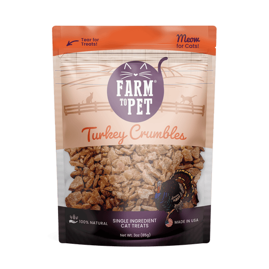 Farm To Pet - Turkey Crumbles for Cats | 100% Protein Cat Treats