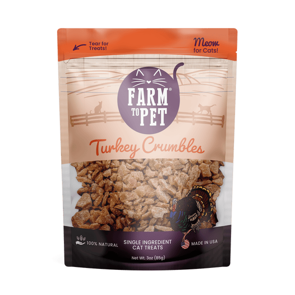 Farm To Pet - Turkey Crumbles for Cats | 100% Protein Cat Treats