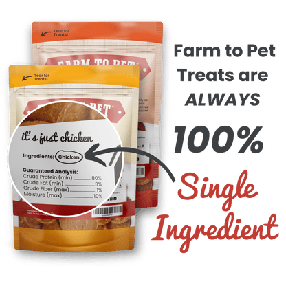 Farm To Pet - Turkey & Chicken Chip Dog Treat Duo | Single-Ingredient Poultry Treats for Dogs