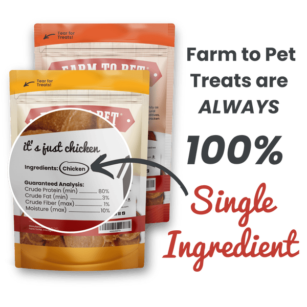 Farm To Pet - Turkey & Chicken Chip Dog Treat Duo | Single-Ingredient Poultry Treats for Dogs