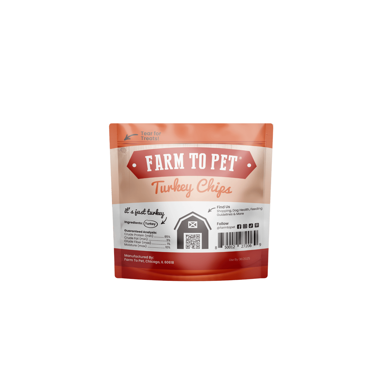 Farm To Pet - Turkey Chips Snack Pack Bundles | Low Allergen Treats for Training