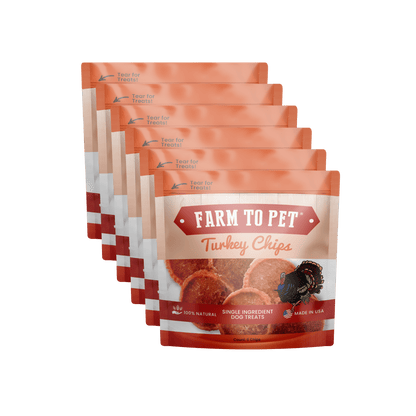 Farm To Pet - Turkey Chips Snack Pack Bundles | Low Allergen Treats for Training