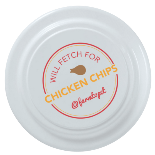 Farm To Pet - Will Fetch for Chicken Chips Dog Frisbee | Fun Toy for Dogs and Humans