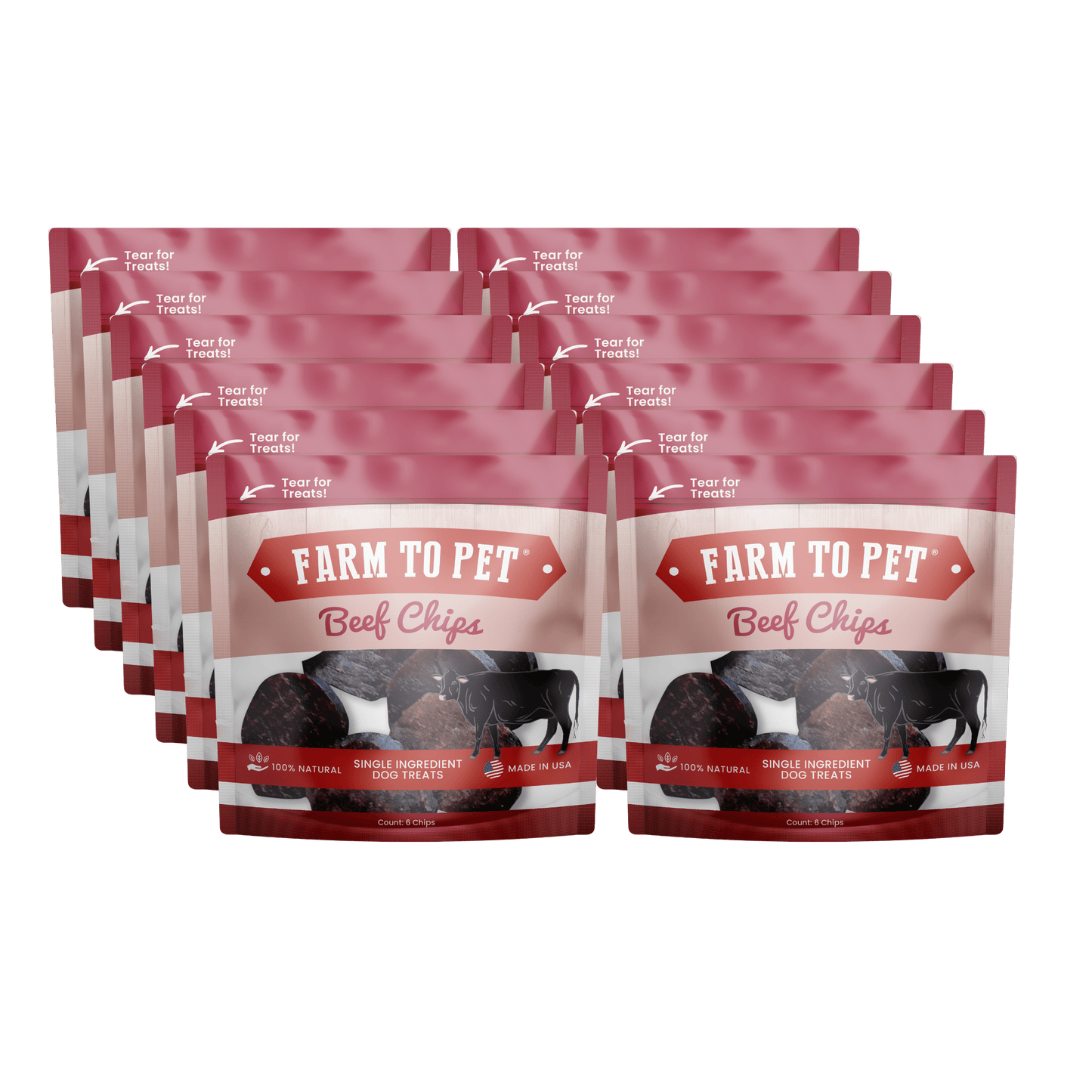 Farm To Pet - Beef Chips Snack Pack Bundles | Dog Treats for Training & Travel
