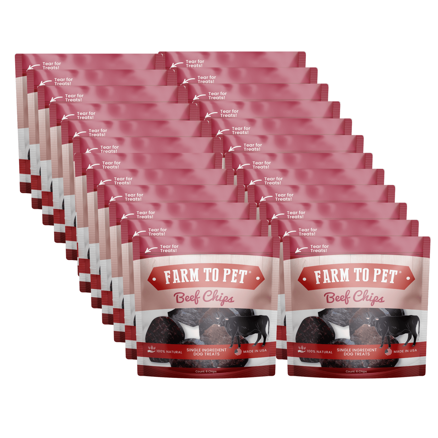 Farm To Pet - Beef Chips Snack Pack Bundles | Dog Treats for Training & Travel