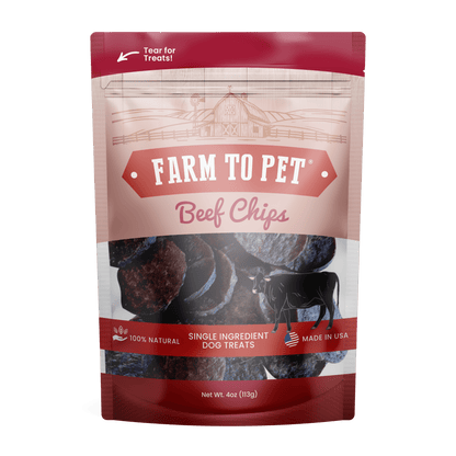 Farm To Pet - Beef Chips Dog Treats | Single-Ingredient Healthy Treats for Dogs