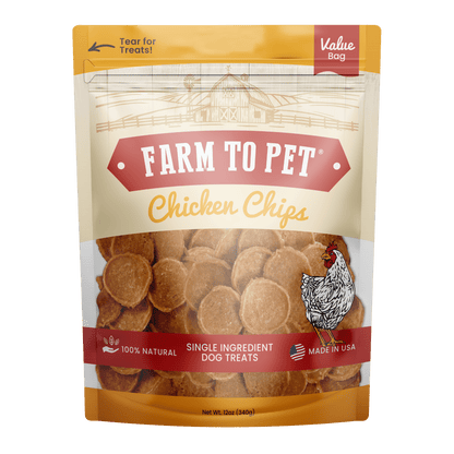 Farm To Pet - Chicken Chips for Dogs | All-Natural Single-Ingredient Dog Treats