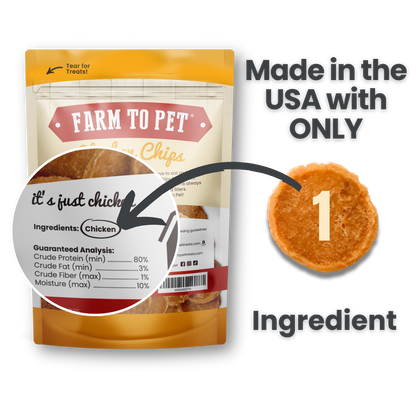 Farm To Pet - Chicken Chips for Dogs | All-Natural Single-Ingredient Dog Treats