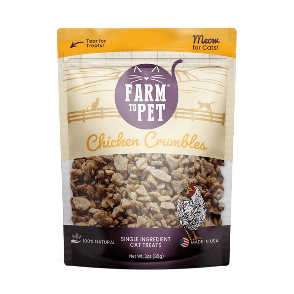 Farm To Pet - Chicken Crumbles for Cats | 100% Protein Cat Treats