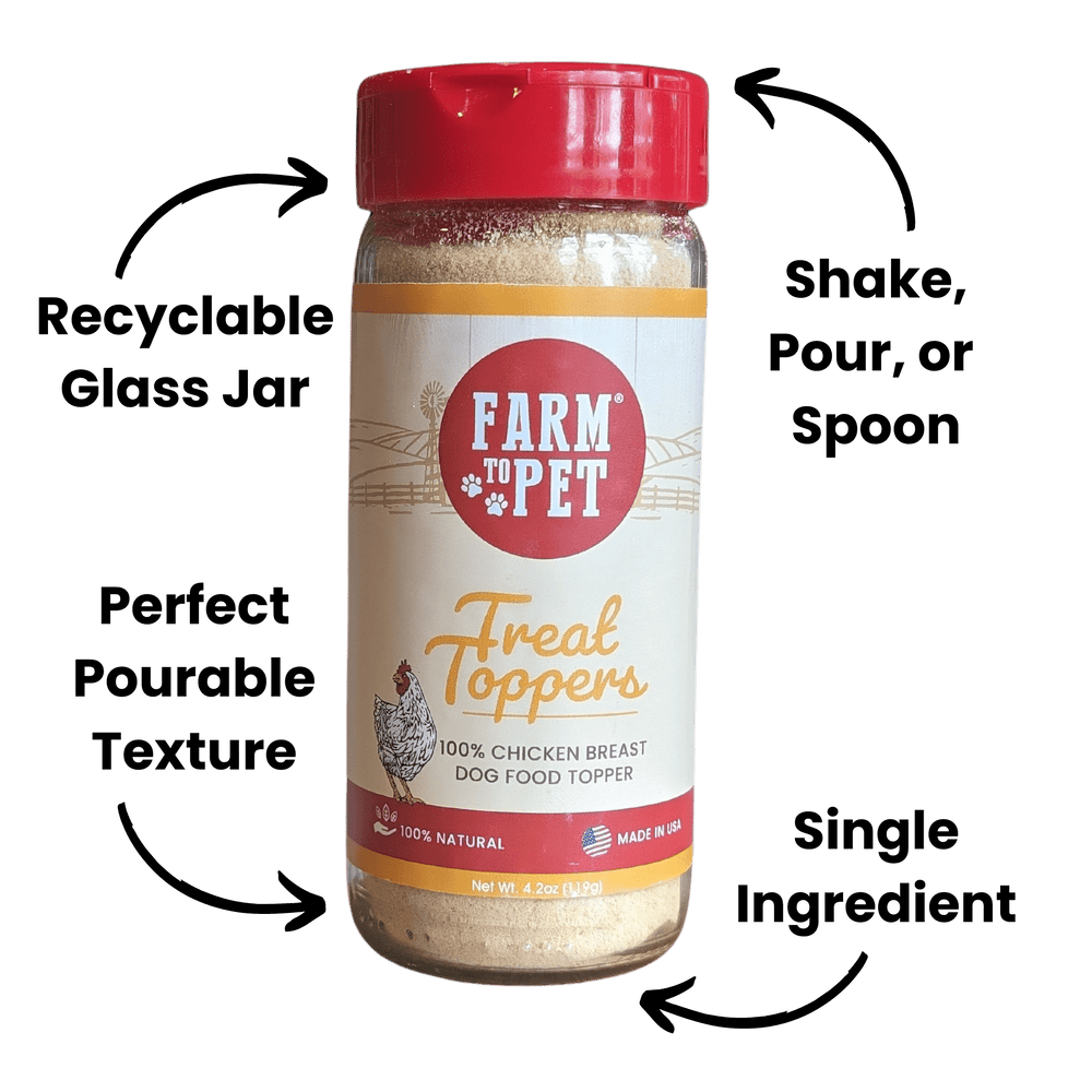 Farm To Pet - Treat Topper Chicken Dog Food Topper | Healthy Meal Supplement for Dogs