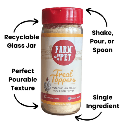 Farm To Pet - Treat Topper Chicken Dog Food Topper | Healthy Meal Supplement for Dogs