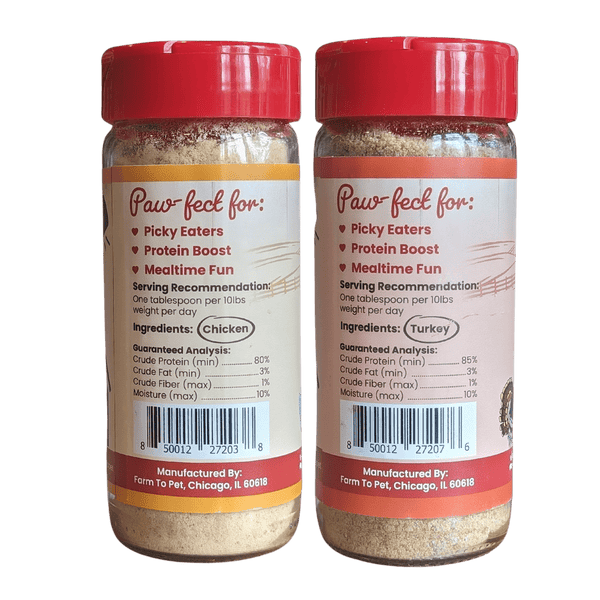 Farm To Pet - Chicken & Turkey Dog Food Topper Bundle
