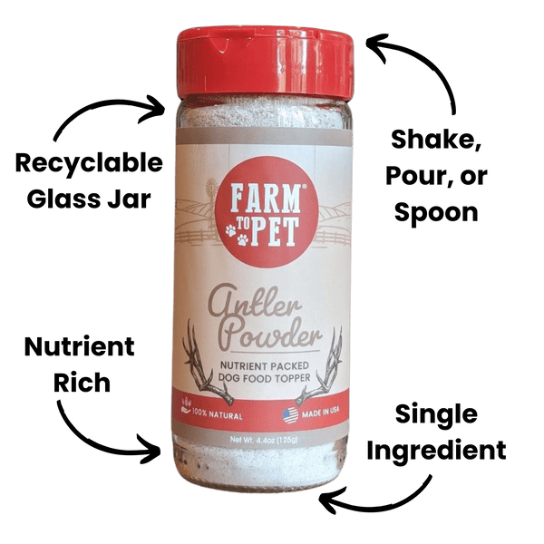 Farm To Pet - Treat Topper Antler Powder Dog Food Topper | Nutritional Supplement for Dogs and Cats