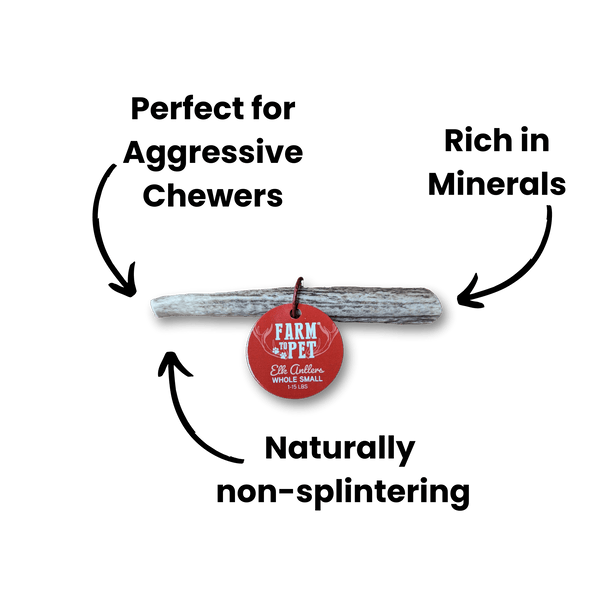 Farm To Pet - Whole Elk Antlers for Dogs | All-Natural Antler Dog Chews