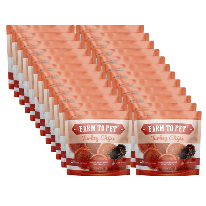 Farm To Pet - Turkey Chips Snack Pack Bundles | Low Allergen Treats for Training