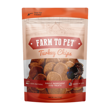 Farm To Pet - Turkey Chips for Dogs | All-Natural Single-Ingredient Healthy Dog Treats