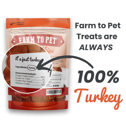 Farm To Pet - Turkey Chips for Dogs | All-Natural Single-Ingredient Healthy Dog Treats