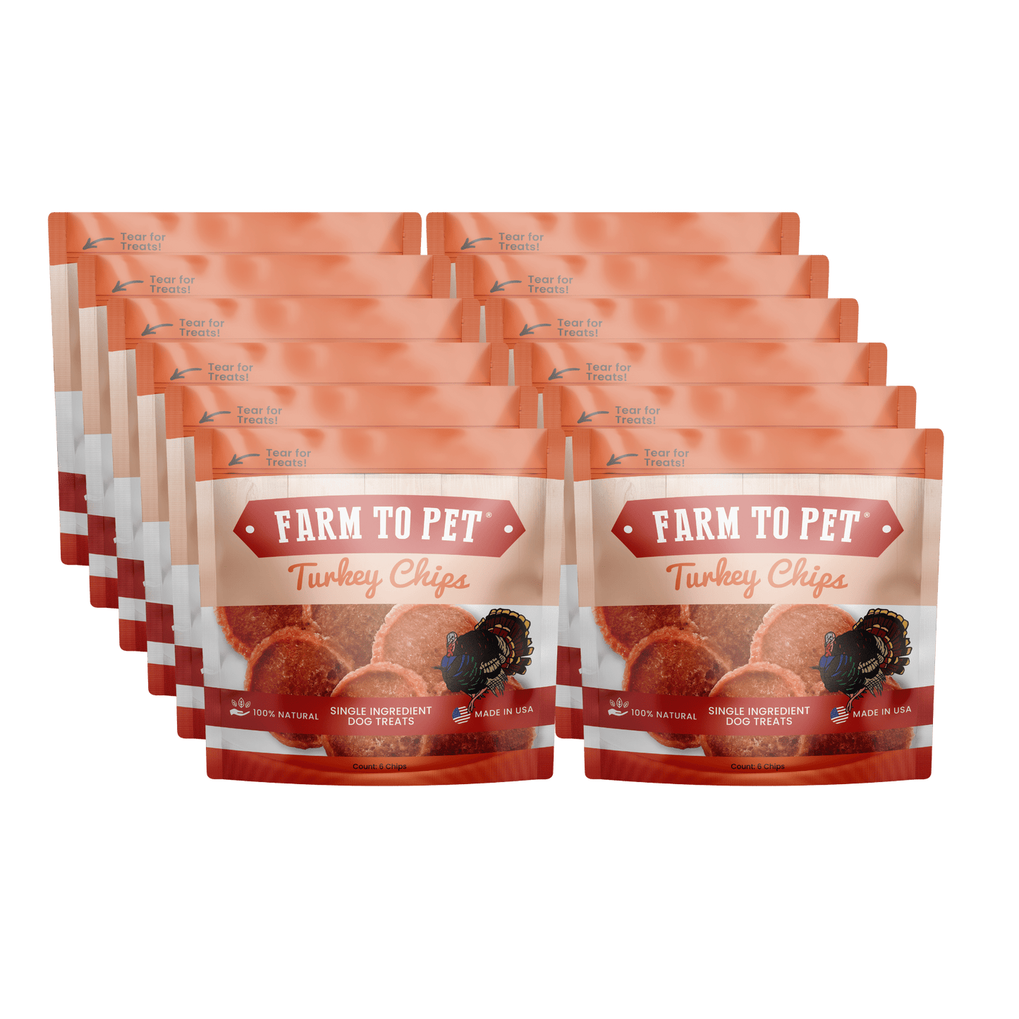 Farm To Pet - Turkey Chips Snack Pack Bundles | Low Allergen Treats for Training