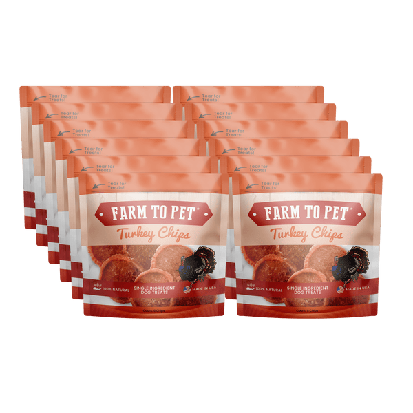 Farm To Pet - Turkey Chips Snack Pack Bundles | Low Allergen Treats for Training