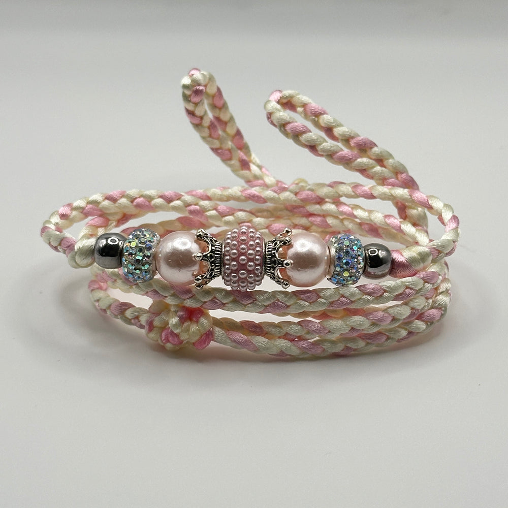 Moonlit Pink satin conformation dog show lead 36 inch – main view