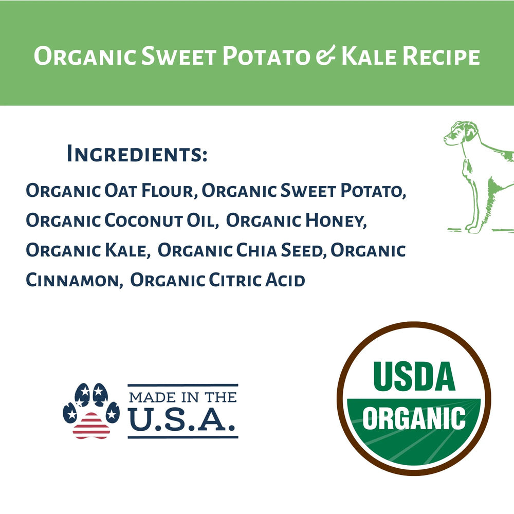 Dog Mamma's Organic Sweet Potato & Kale Oven Baked Dog Treats (6oz)
