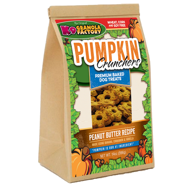 K9 Granola Factory Pumpkin Crunchers, Peanut Butter & Banana Recipe Dog Treats (14oz)