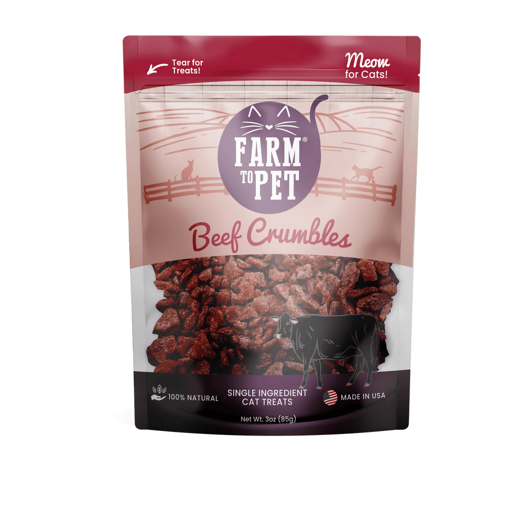 Farm To Pet - Beef Crumbles for Cats | 100% Protein Cat Treats