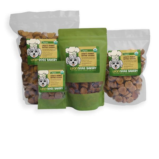 Happy Dog Food - Lucky's Organic dog treat Peanut Butter Cookies