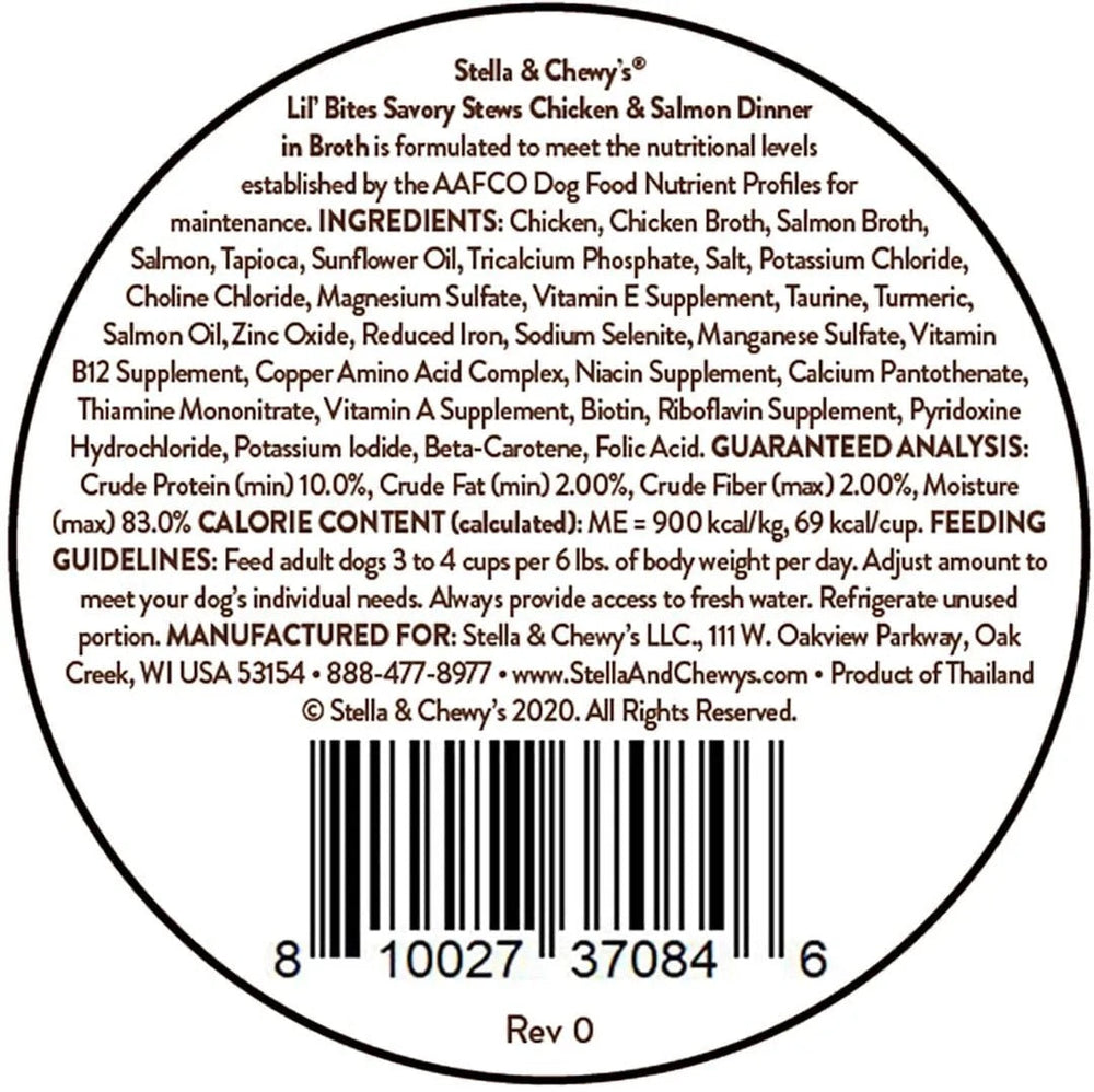 Stella & Chewy's Lil' Bites Savory Stews Chicken & Salmon Dinner in Broth Dog Food (2.7oz)