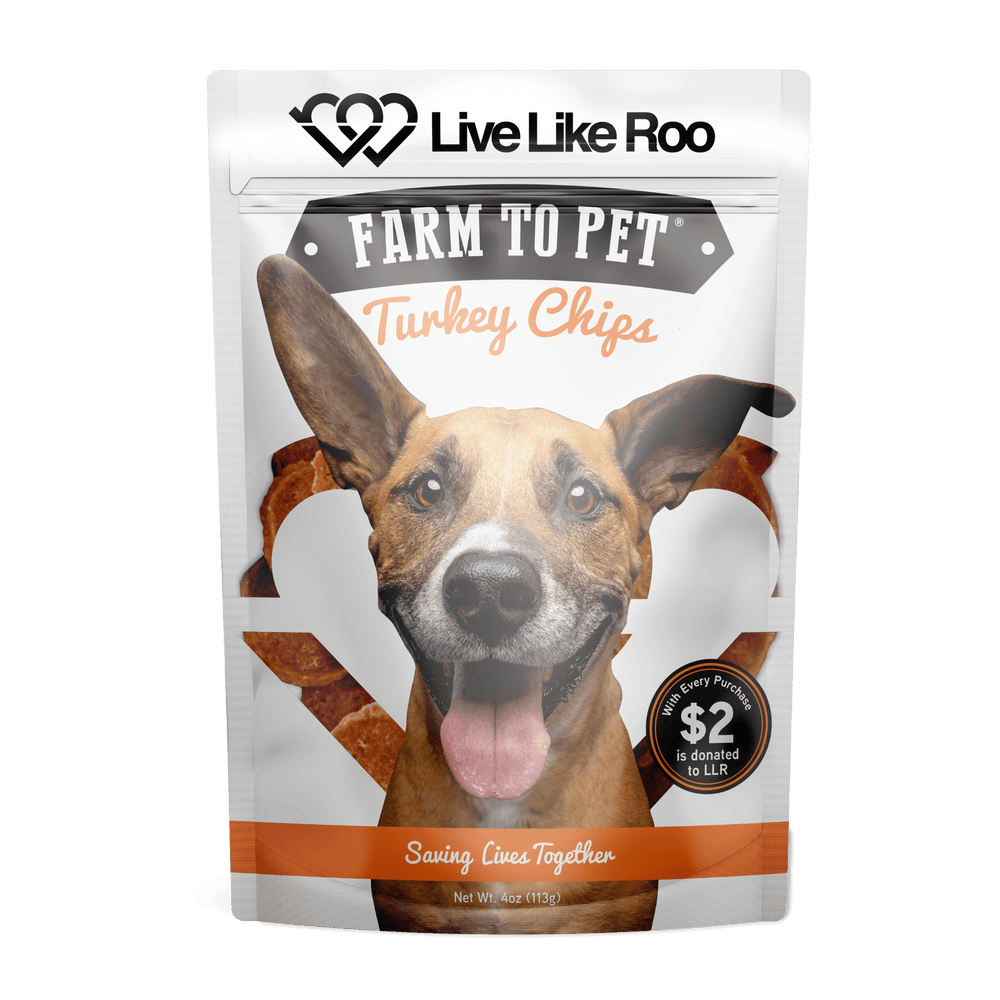 Farm To Pet - Live Like Roo Turkey Chips for Dogs | Dog Treats That Give Back