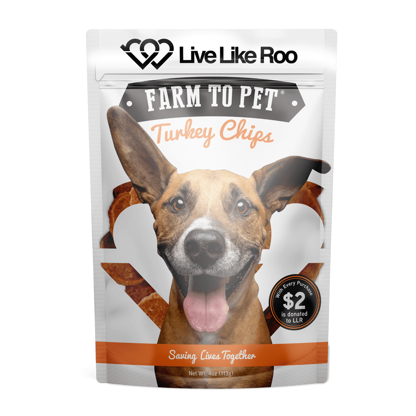 Farm To Pet - Live Like Roo Turkey Chips for Dogs | Dog Treats That Give Back