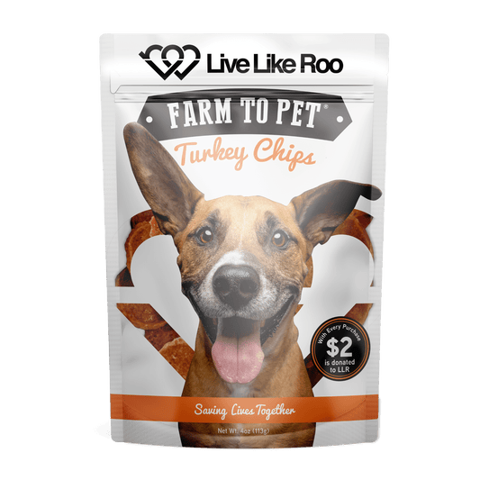 Farm To Pet - Live Like Roo Turkey Chips for Dogs | Dog Treats That Give Back