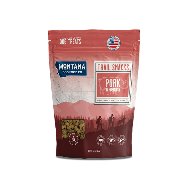 Pork Tenderloin Freeze-dried Raw Trail Snacks (Treats) for Dogs 3oz