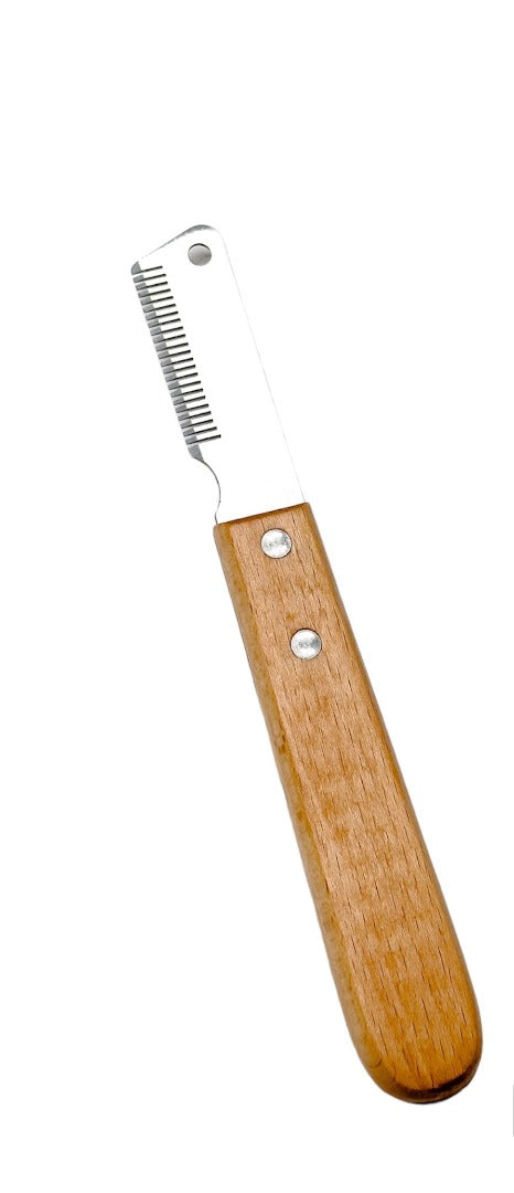 Norfie professional hand stripping knife for terriers and wire-coated dog breeds