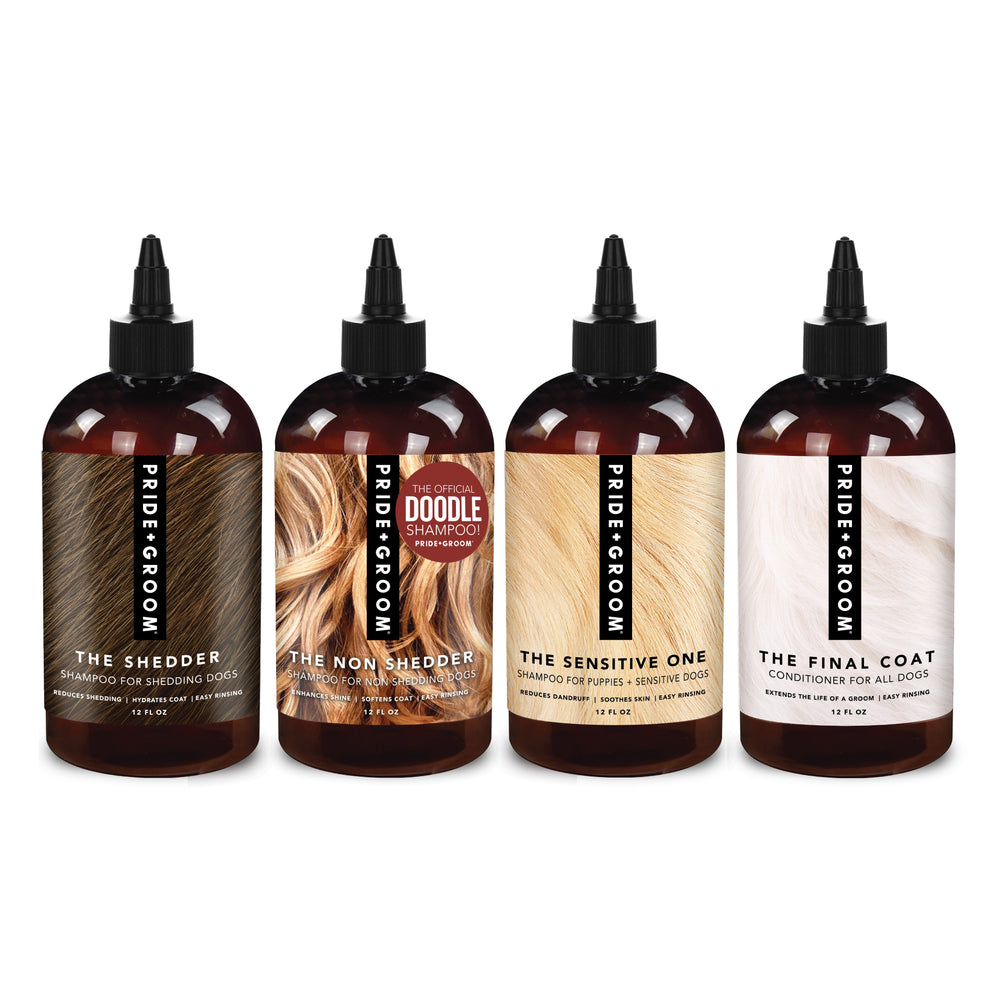 THE WASH SAMPLE PACK — Try PRIDE+GROOM's Best-Selling Dog Shampoos & Conditioner