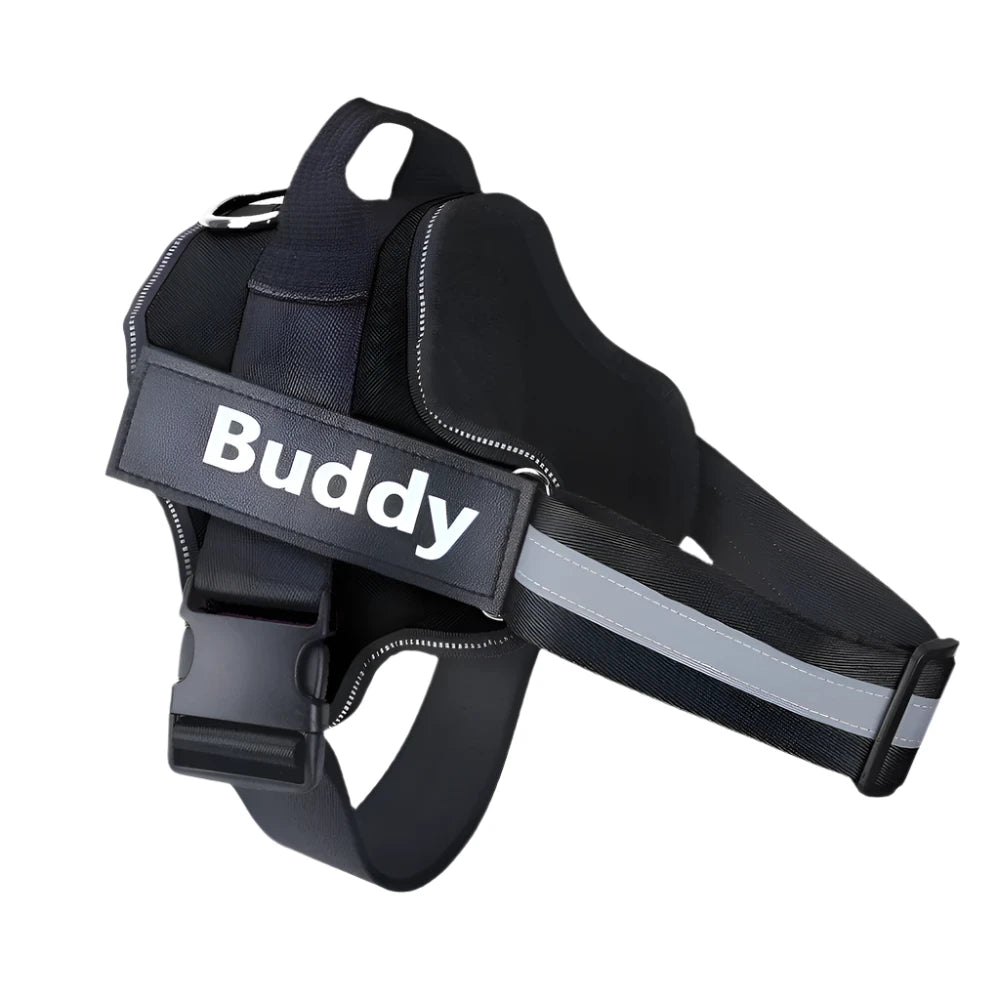 Personalized No Pull Dog Harness Black