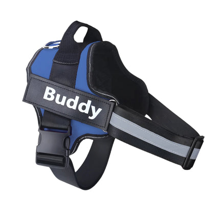 Personalized No Pull Dog Harness Blue 