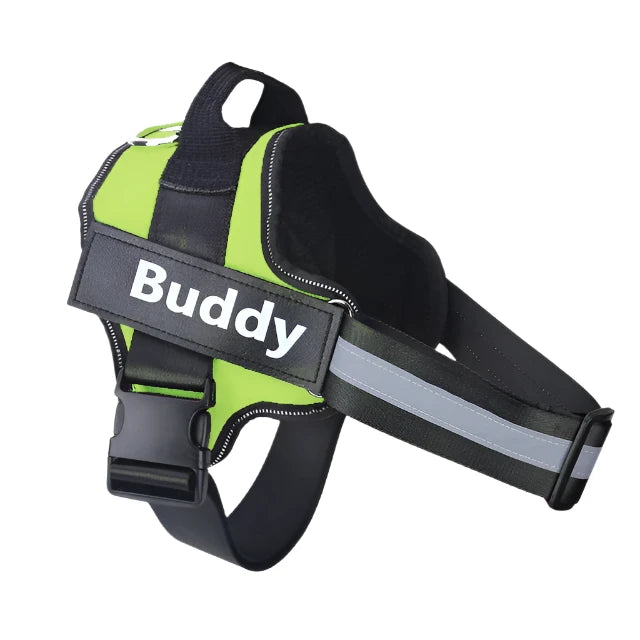 Personalized No Pull Dog Harness Green