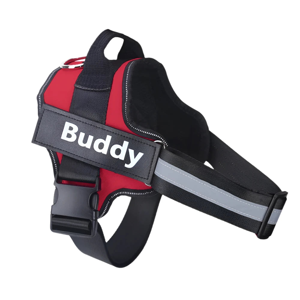 Personalized No Pull Dog Harness Red