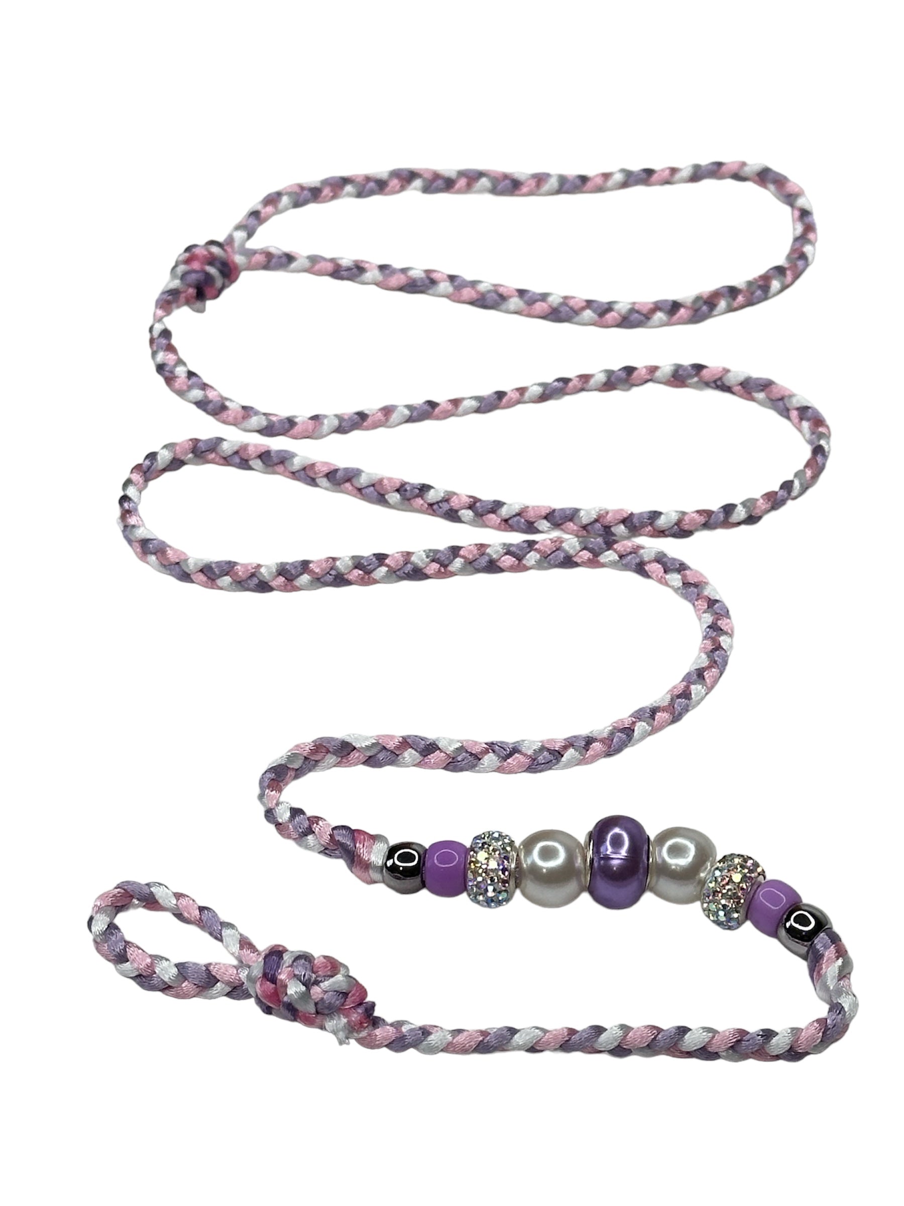 Satin Show Leads 36" Pink/Silver/Purple
