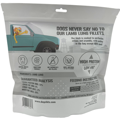 Lamb Lung Fillet Treats for Dogs - 10 oz