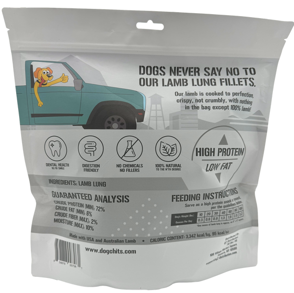 Lamb Lung Fillet Treats for Dogs - 10 oz