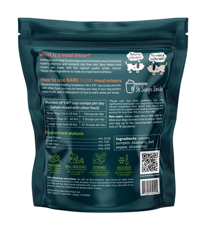 Bare Naked Salmon Mixer Dog Food Topper 12oz Ingredients and Nutritional Info