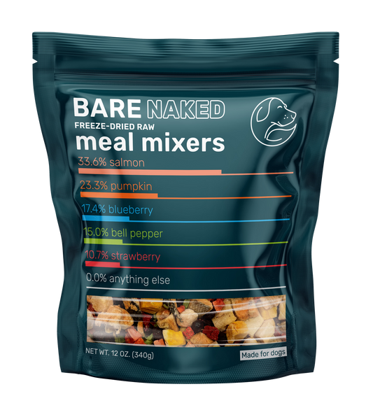 Bare Naked Salmon Mixer Dog Food Topper 12oz Front Packaging